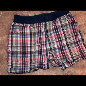 Plaid stretchy shorts pink blue